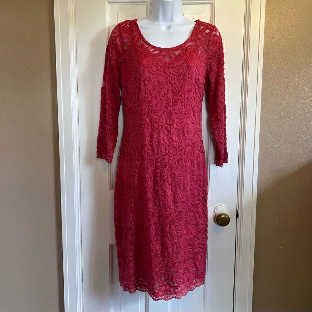 Jessica Simpson lace pink maternity dress